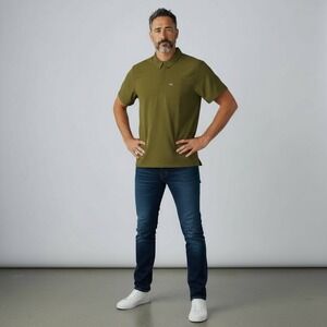 FIGS Classic Lima Cargo‎ Top Olive Green Short Sleeve Polo Shirt Men's XXL